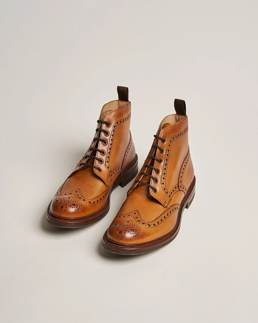 Mies | Käsintehdyt kengät | Loake 1880 | Bedale Boot Tan Burnished Calf