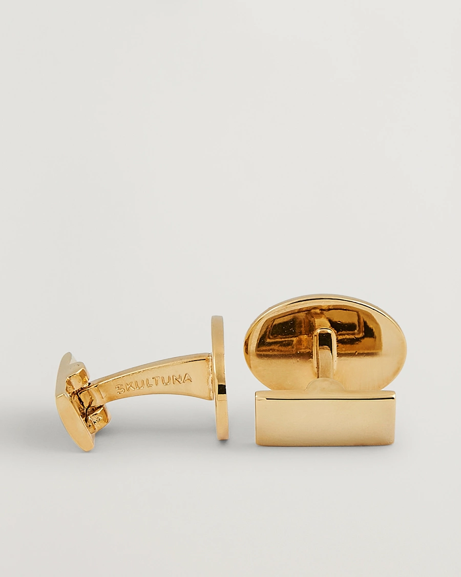 Mies | Kalvosinnapit | Skultuna | Cuff Links Black Tie Collection Oval Gold