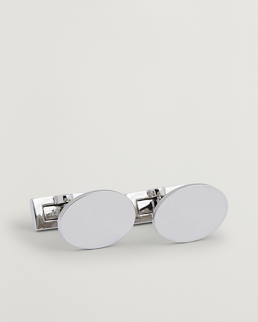 Mies |  | Skultuna | Cuff Links Black Tie Collection Oval Silver