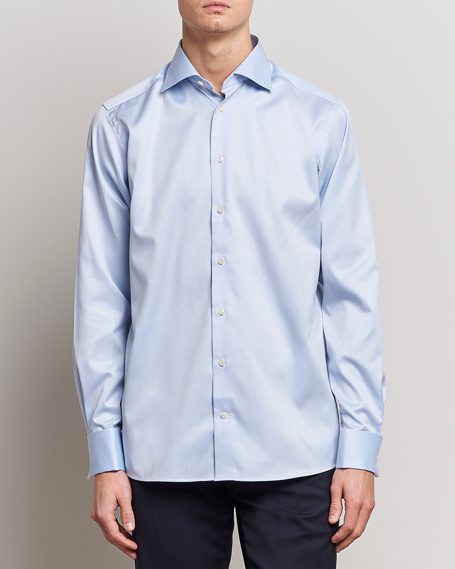 Mies | Festive | Eton | Contemporary Fit Shirt Double Cuff Blue