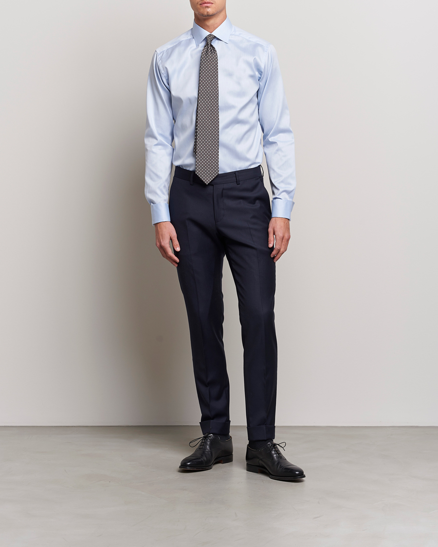 Mies | Business & Beyond | Eton | Slim Fit Shirt Double Cuff Blue