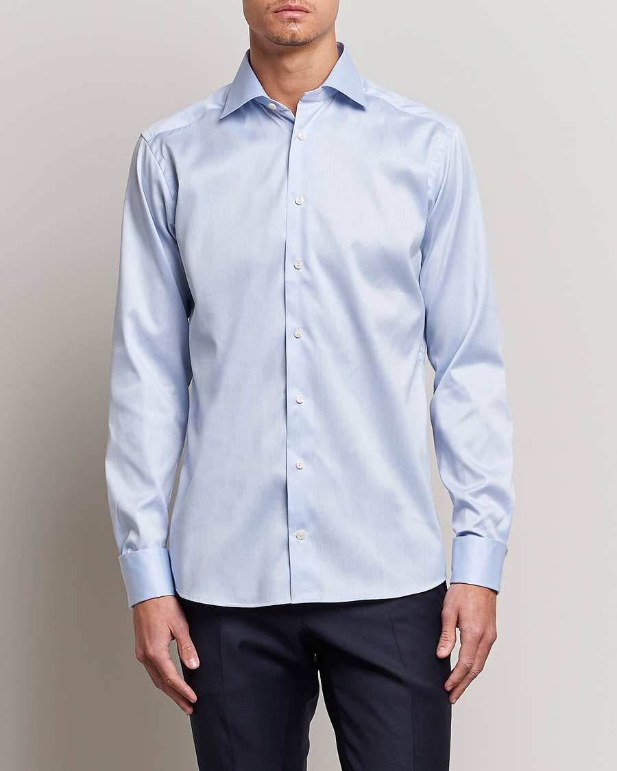 Mies | Festive | Eton | Slim Fit Shirt Double Cuff Blue