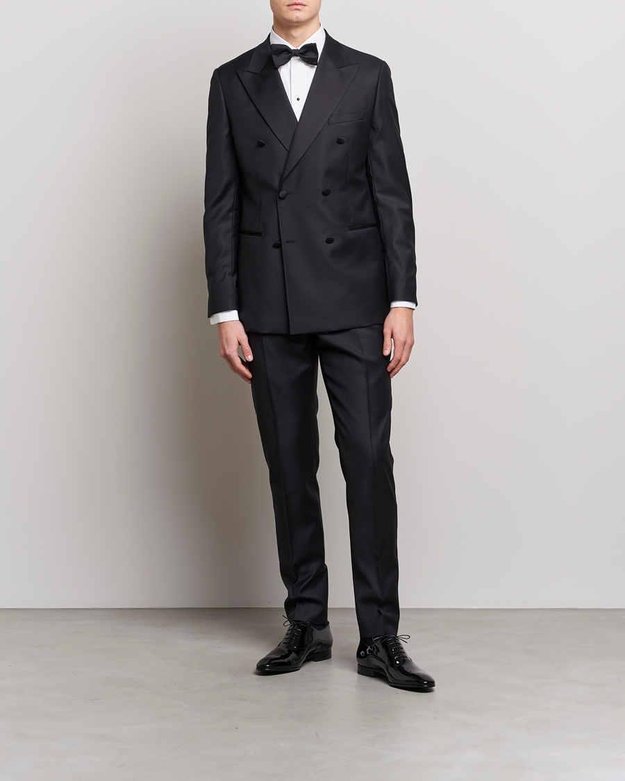 Mies |  | Eton | Slim Fit Tuxedo Shirt Black Ribbon White