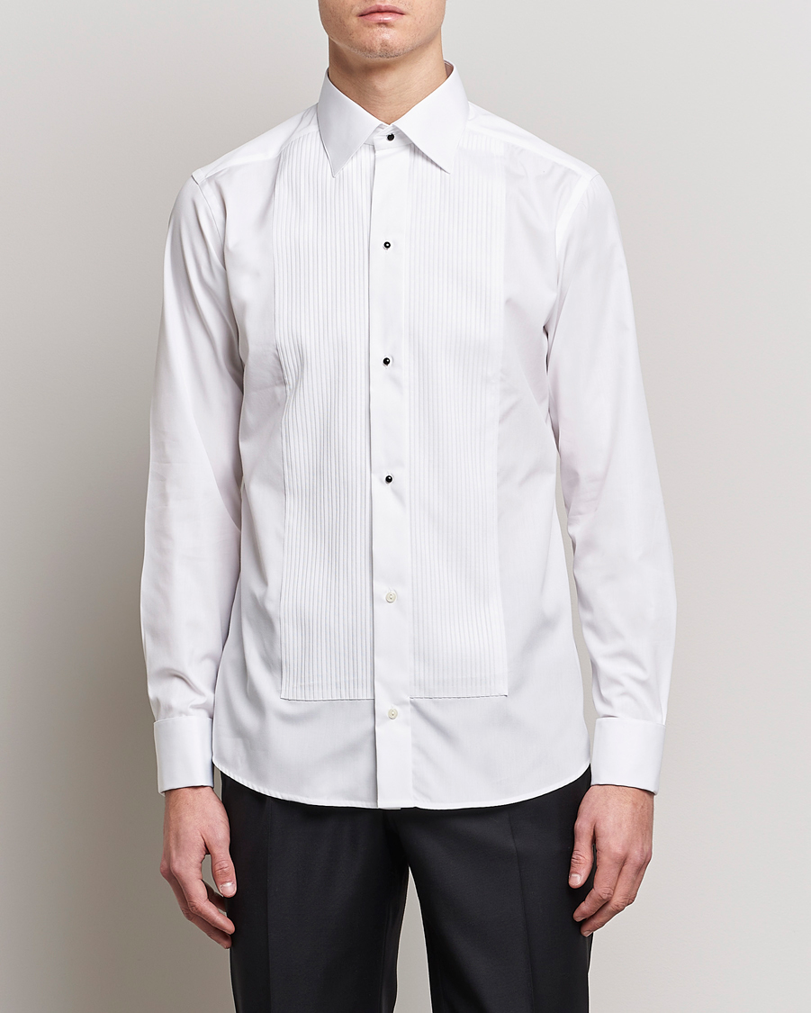 Mies | Smokkipaidat | Eton | Slim Fit Tuxedo Shirt Black Ribbon White
