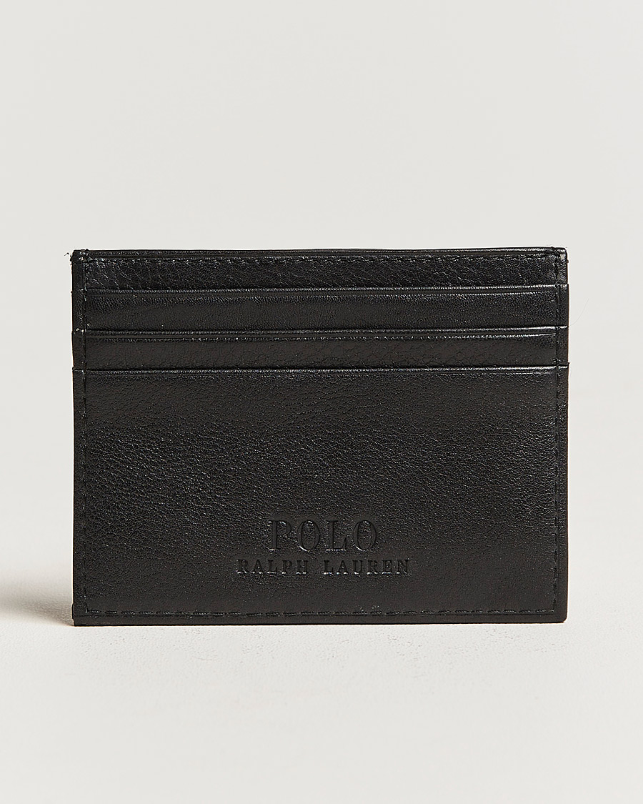 Mies | Polo Ralph Lauren Pebble Leather Slim Card Case Black | Polo Ralph Lauren | Pebble Leather Slim Card Case Black