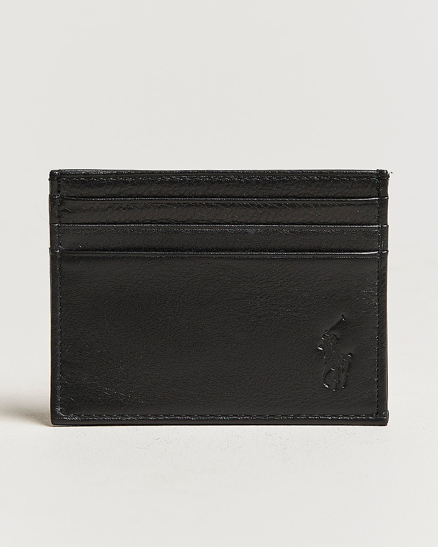 Mies | Polo Ralph Lauren Pebble Leather Slim Card Case Black | Polo Ralph Lauren | Pebble Leather Slim Card Case Black