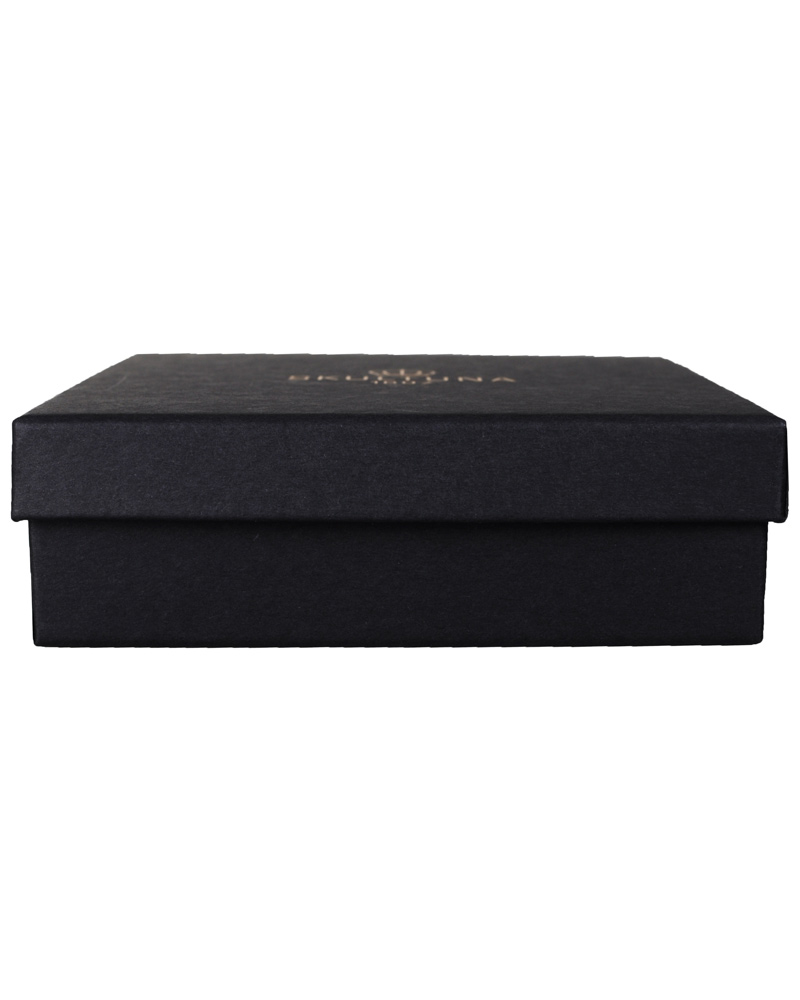 Mies | Skultuna One Row Leather Bracelet Grey Gold | Skultuna | One Row Leather Bracelet Grey Gold