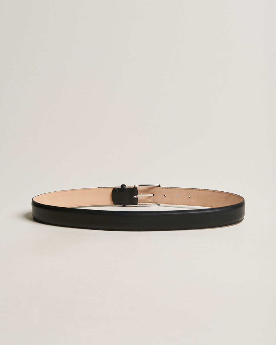 Mies | Arkipuku | Loake 1880 | Henry Leather Belt 3,3 cm Black