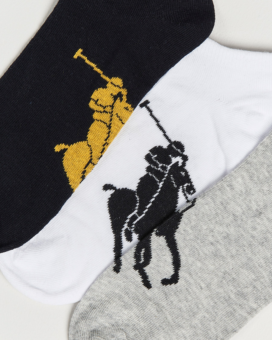 Mies | Alusvaatteet | Polo Ralph Lauren | 3-Pack Sneaker Sock Grey/White/Black