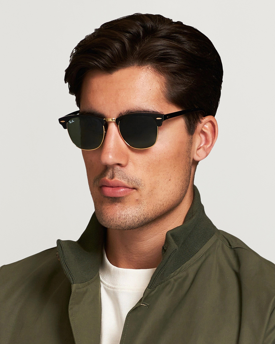 Mies | Aurinkolasit | Ray-Ban | Clubmaster Sunglasses Ebony/Crystal Green