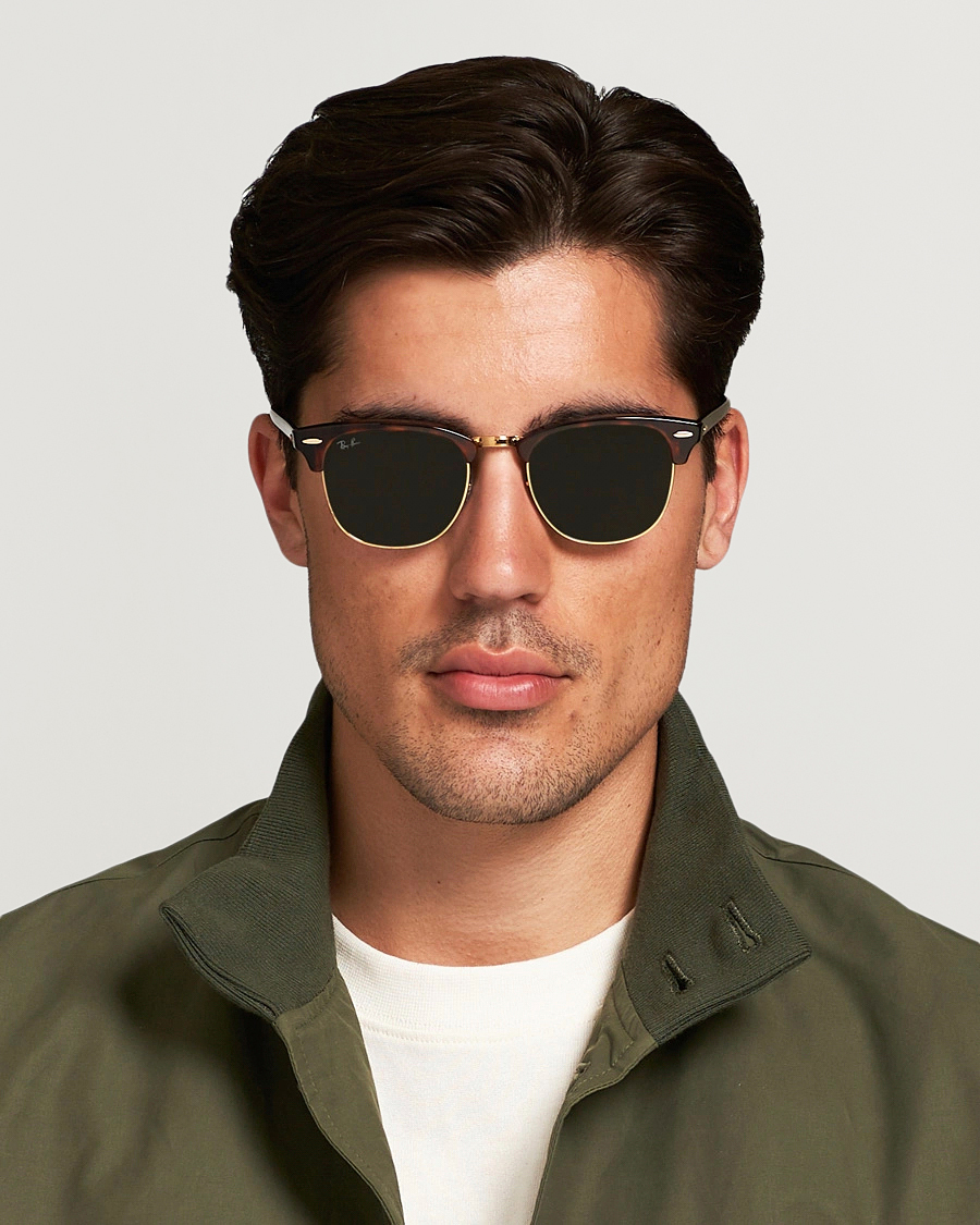 Mies | Aurinkolasit | Ray-Ban | Clubmaster Sunglasses Mock Tortoise/Crystal Green