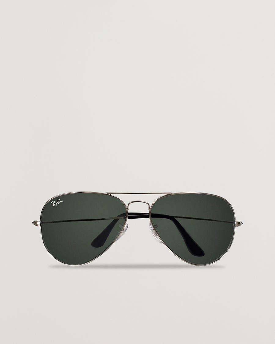 Miehet |  | Ray-Ban | Aviator Large Metal Sunglasses Silver/Grey Mirror
