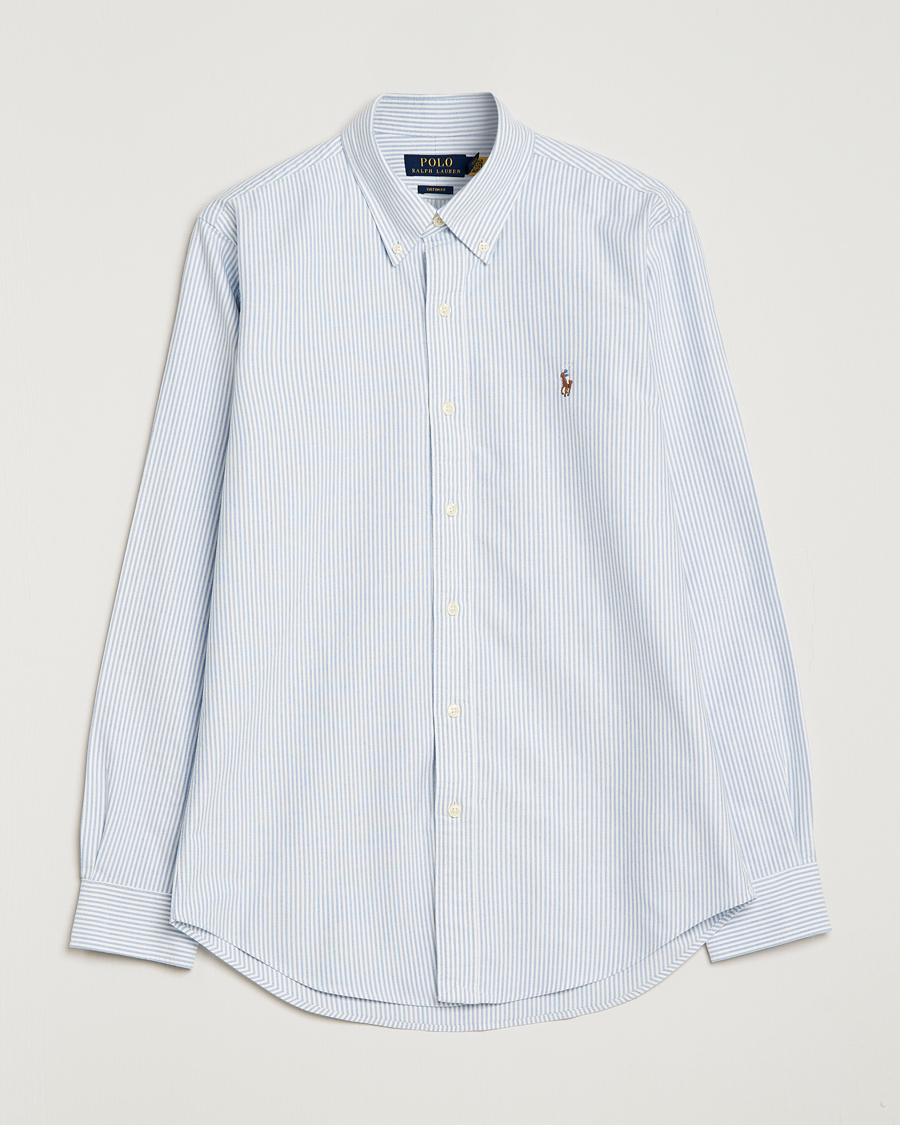 Mies | Kauluspaidat | Polo Ralph Lauren | Custom Fit Oxford Shirt Stripes Blue