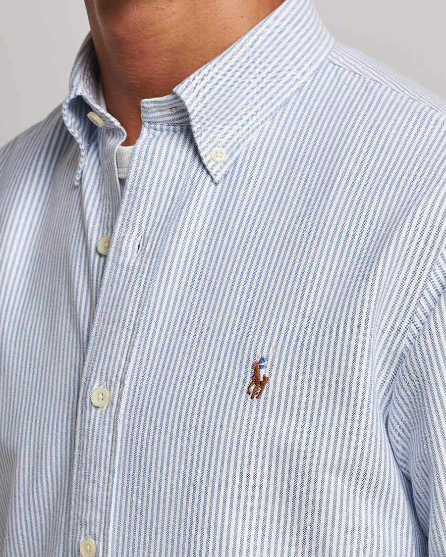 Mies | Kauluspaidat | Polo Ralph Lauren | Custom Fit Oxford Shirt Stripe Blue