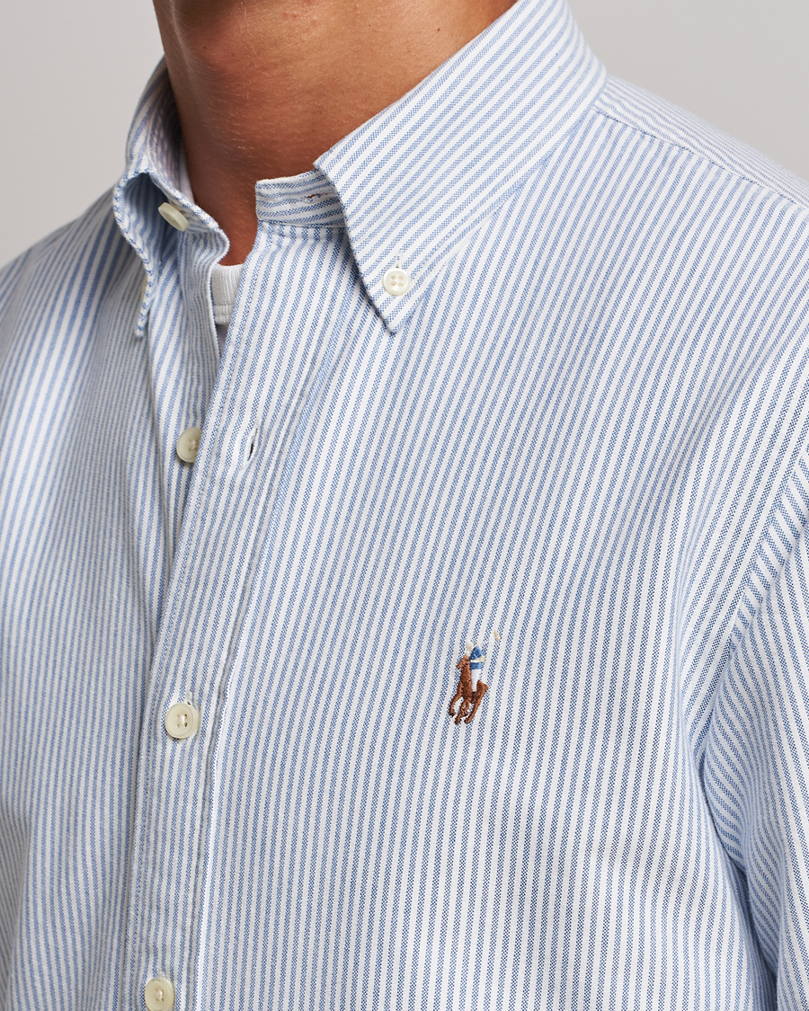 Mies | Kauluspaidat | Polo Ralph Lauren | Custom Fit Oxford Shirt Stripes Blue