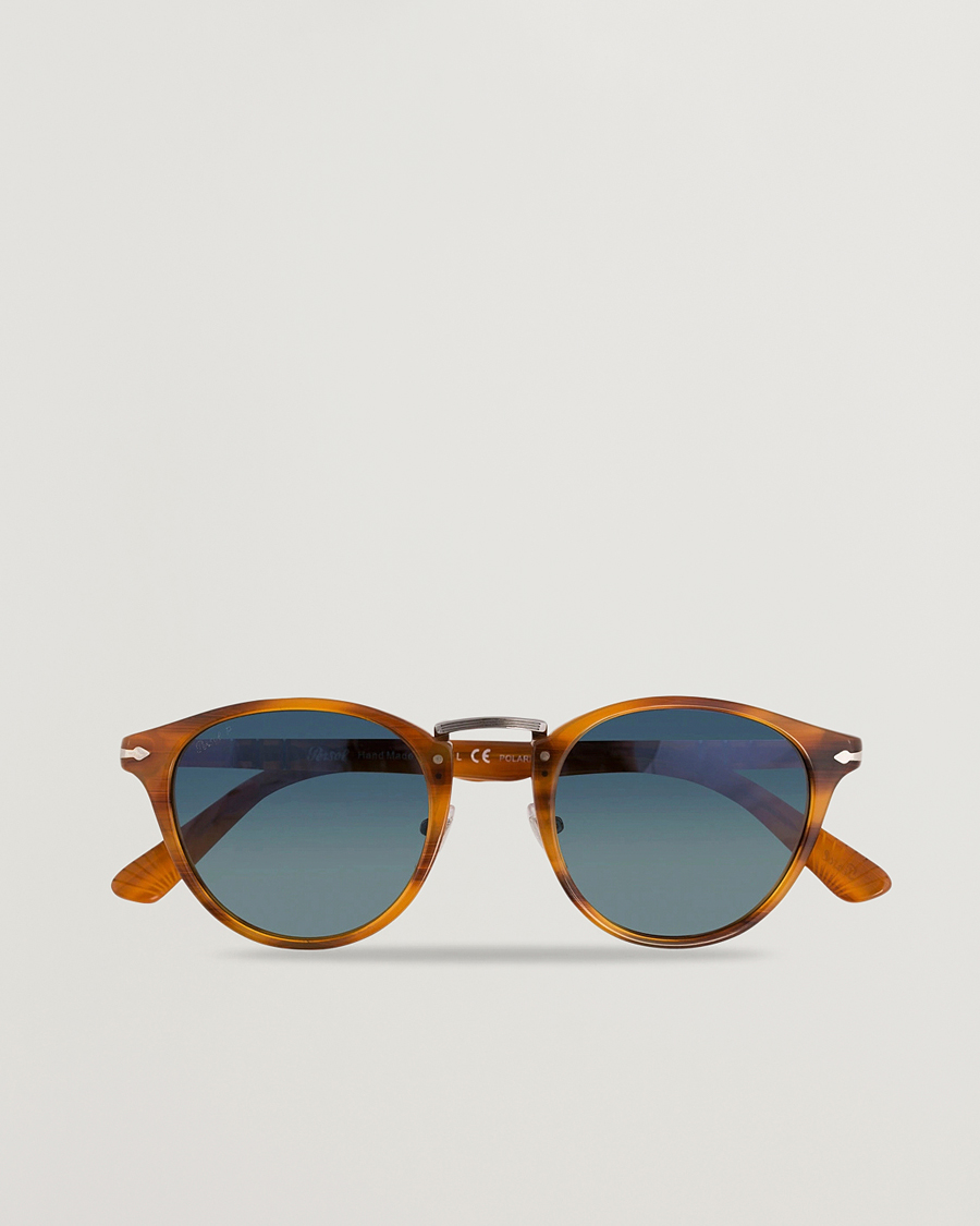 Miehet |  | Persol | 0PO3108S Polarized Sunglasses Striped Brown/Gradient Blue