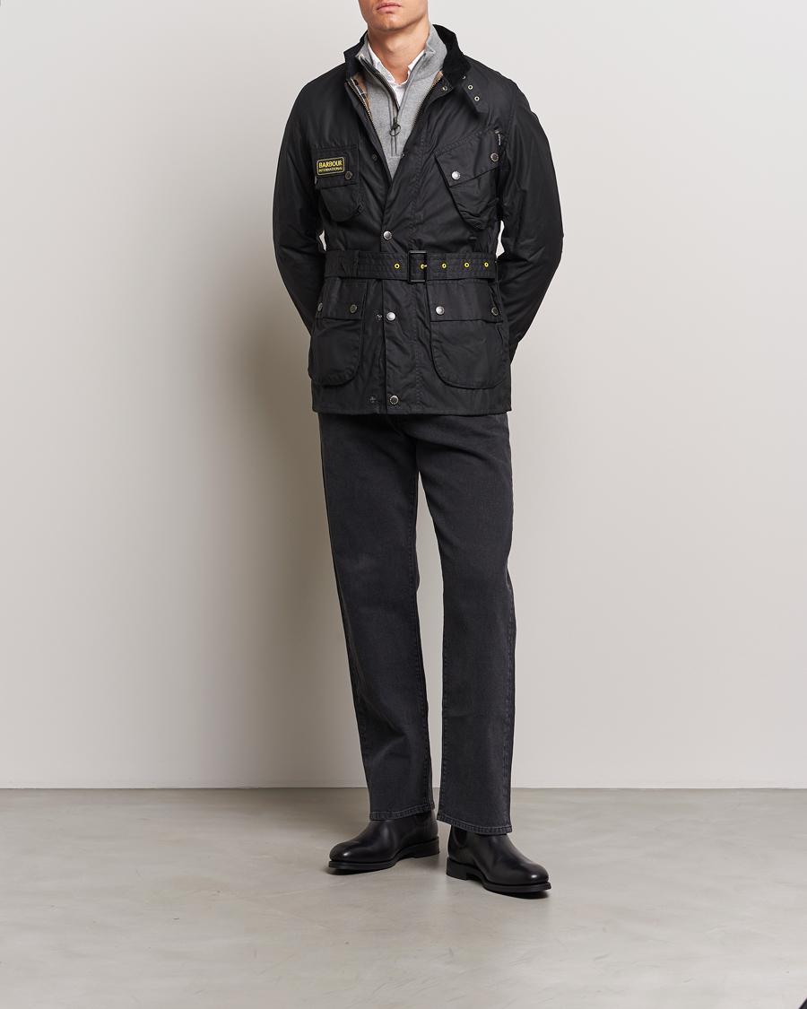 Mies | Takit | Barbour International | Slim Wax Jacket Black