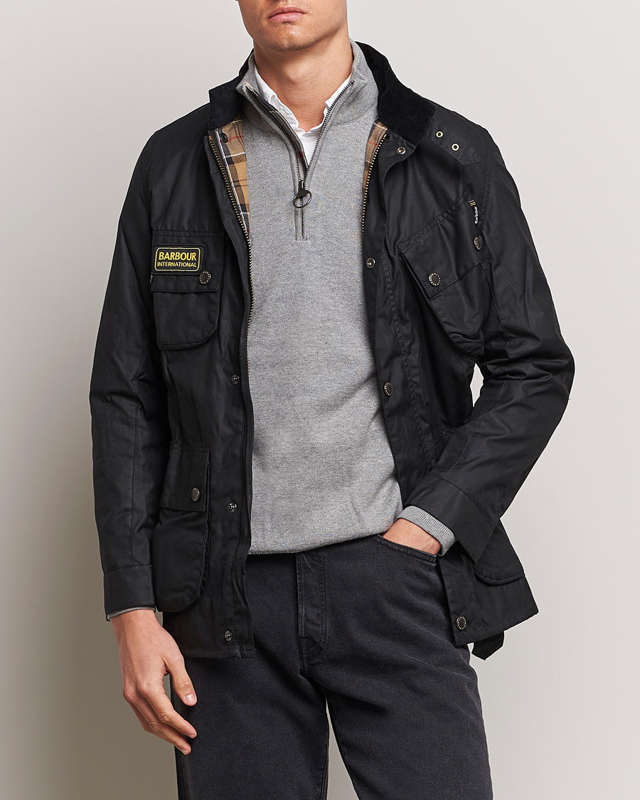 Mies | Takit | Barbour International | Slim Wax Jacket Black