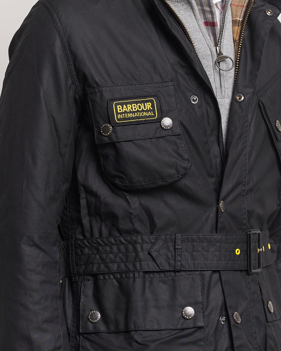 Mies | Takit | Barbour International | Slim Wax Jacket Black