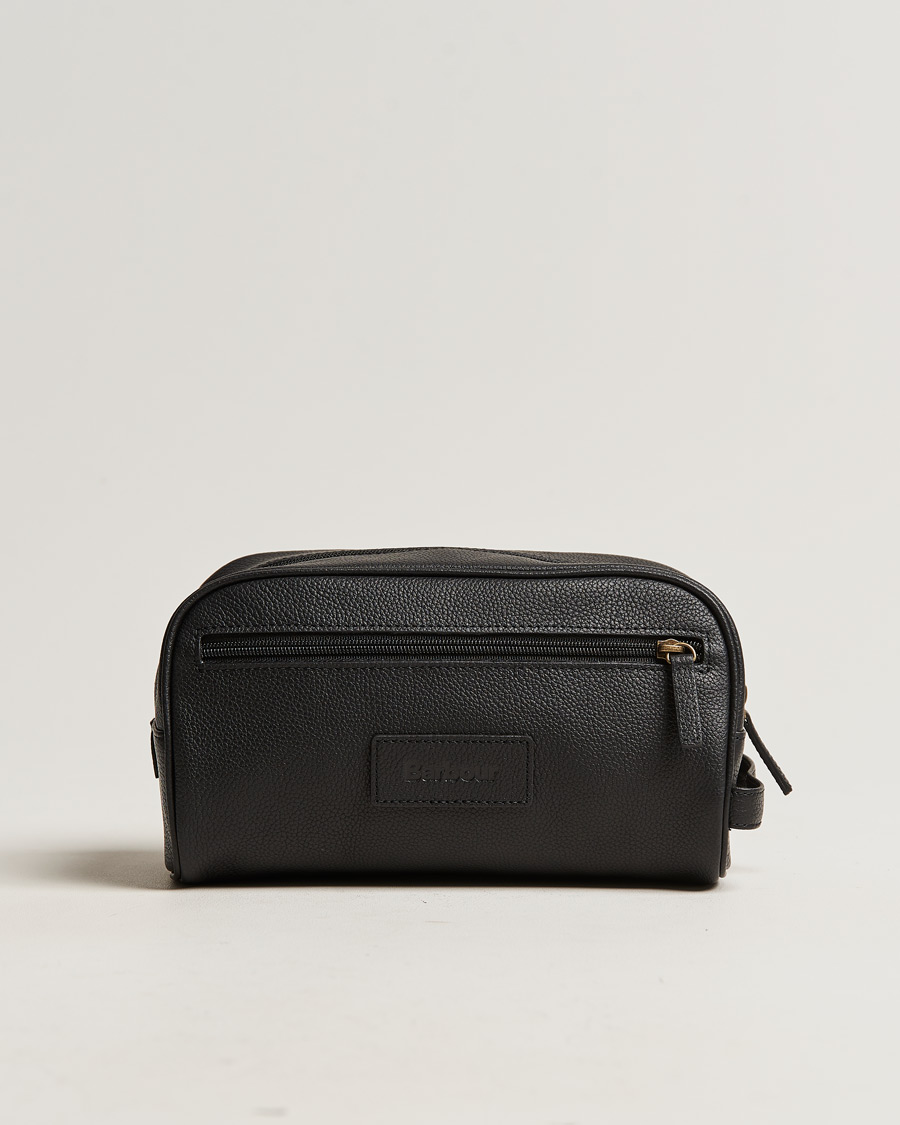 Mies | Barbour Lifestyle Leather Washbag Black | Barbour Lifestyle | Leather Washbag Black