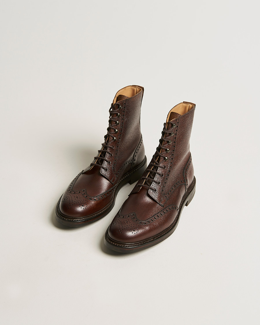 Mies | Käsintehdyt kengät | Crockett & Jones | Islay Boot Dark Brown Grained Calf