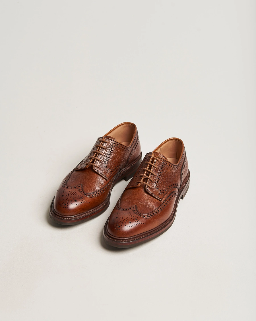 Mies | Käsintehdyt kengät | Crockett & Jones | Pembroke Derbys Tan Grained Calf