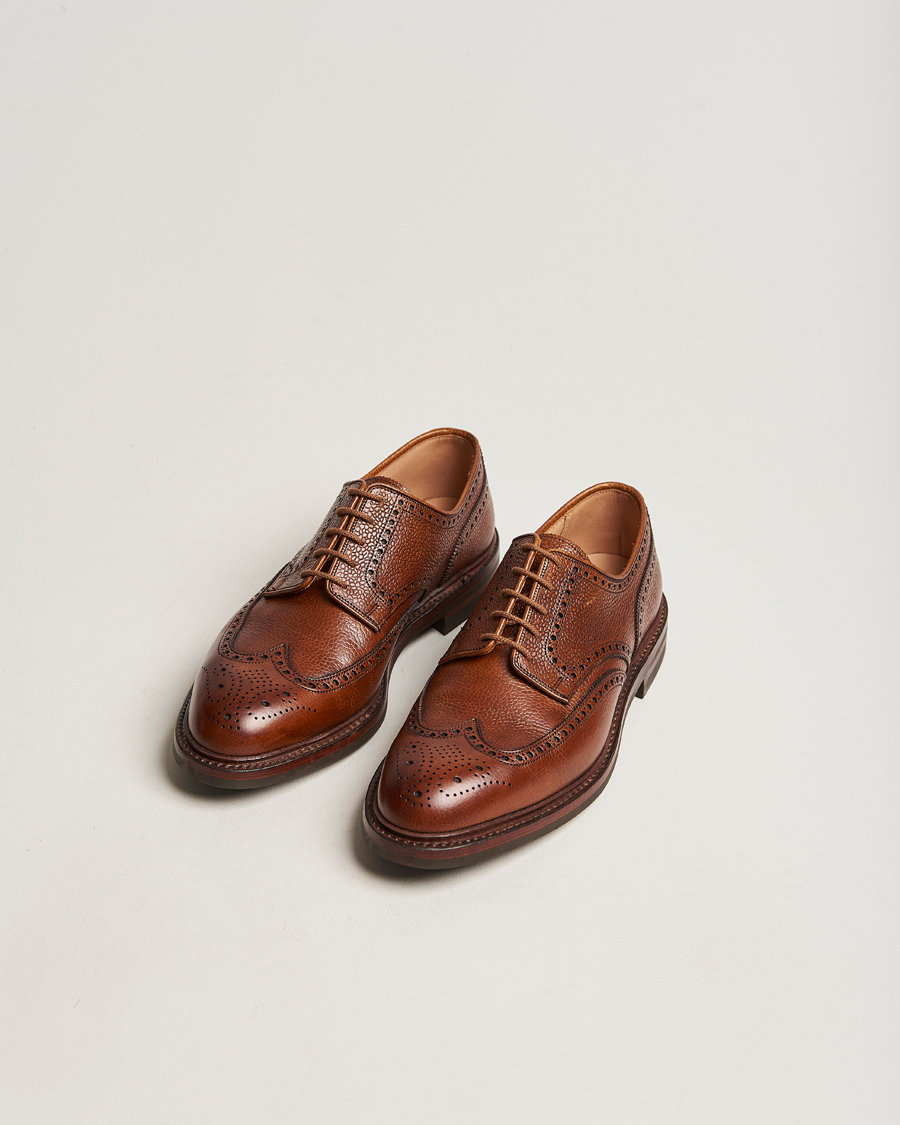 Mies | Brogue-kengät | Crockett & Jones | Pembroke Derbys Tan Grained Calf