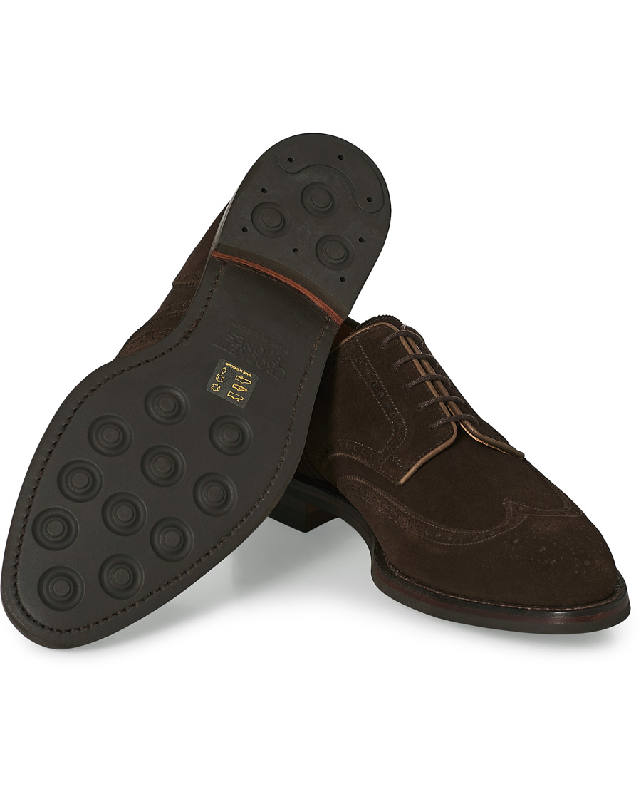 Mies | Crockett & Jones Swansea Brogue Dark Brown Suede | Crockett & Jones | Swansea Brogue Dark Brown Suede