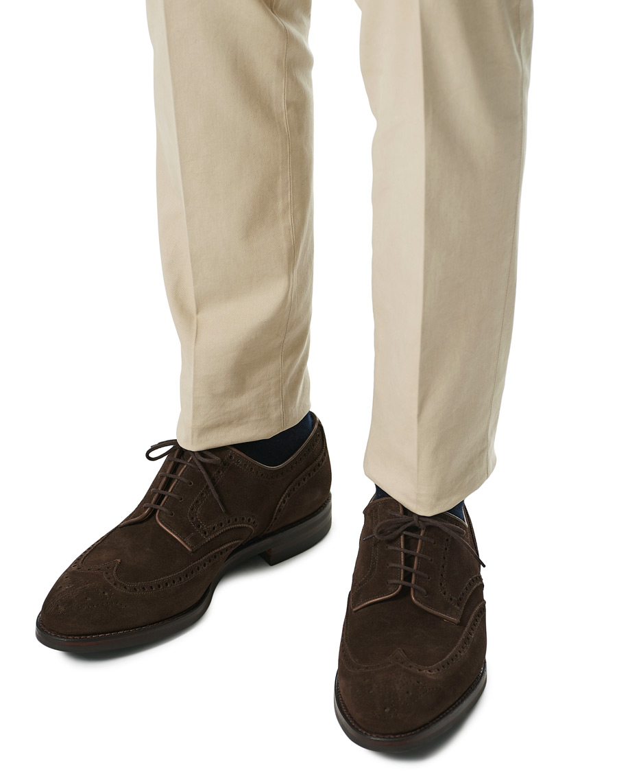 Mies | Crockett & Jones Swansea Brogue Dark Brown Suede | Crockett & Jones | Swansea Brogue Dark Brown Suede