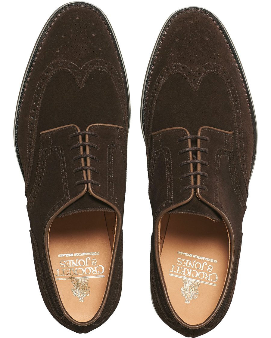 Mies | Crockett & Jones Swansea Brogue Dark Brown Suede | Crockett & Jones | Swansea Brogue Dark Brown Suede