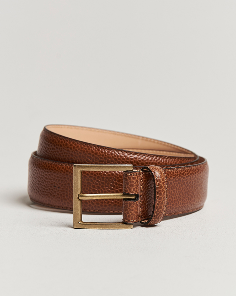 Mies | Vyöt | Crockett & Jones | Belt 3,5 cm Tan Grained Calf