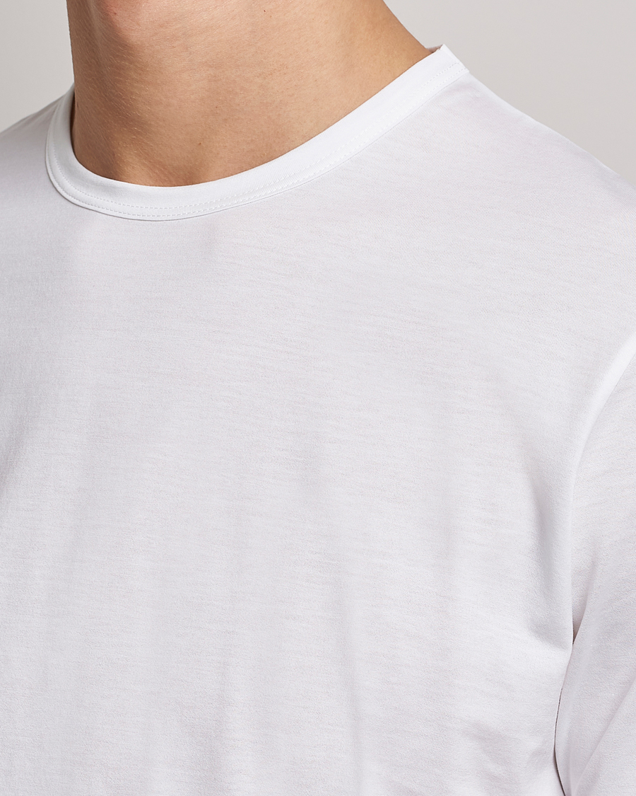 Mies | T-paidat | Sunspel | Crew Neck Q82 Cotton T-Shirt White