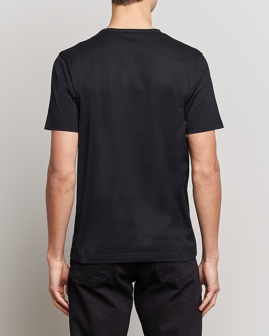 Mies | T-paidat | Sunspel | Crew Neck Q82 Cotton T-Shirt Black