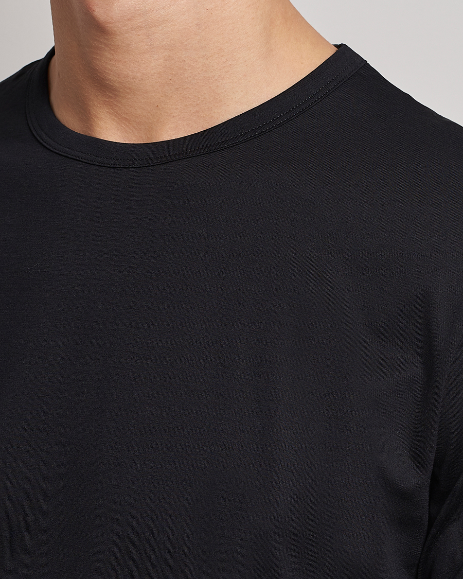 Mies | T-paidat | Sunspel | Crew Neck Q82 Cotton T-Shirt Black