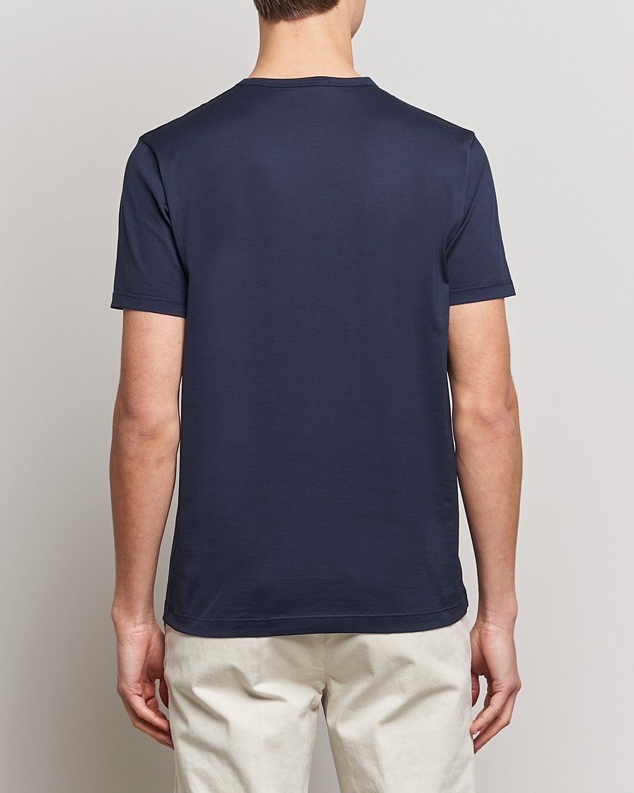 Mies | T-paidat | Sunspel | Crew Neck Q82 Cotton T-Shirt Navy