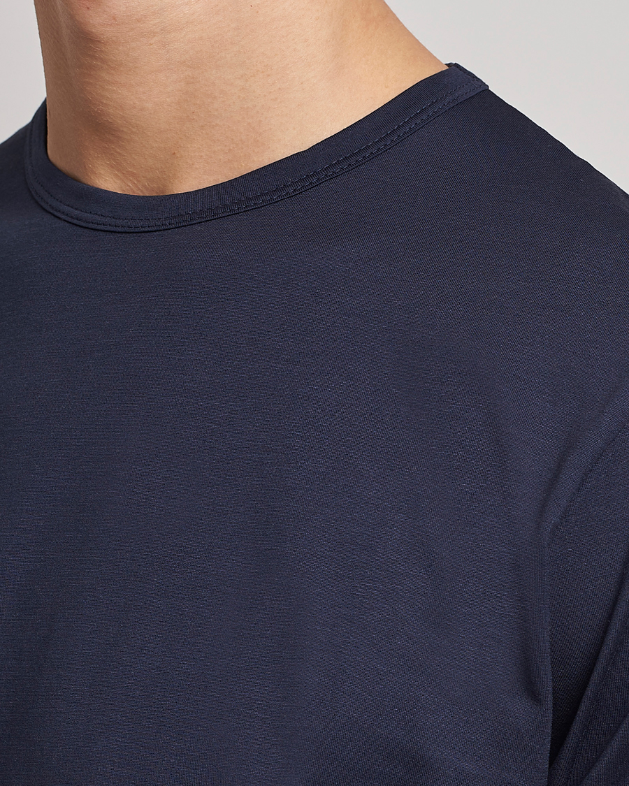 Mies | T-paidat | Sunspel | Crew Neck Q82 Cotton T-Shirt Navy