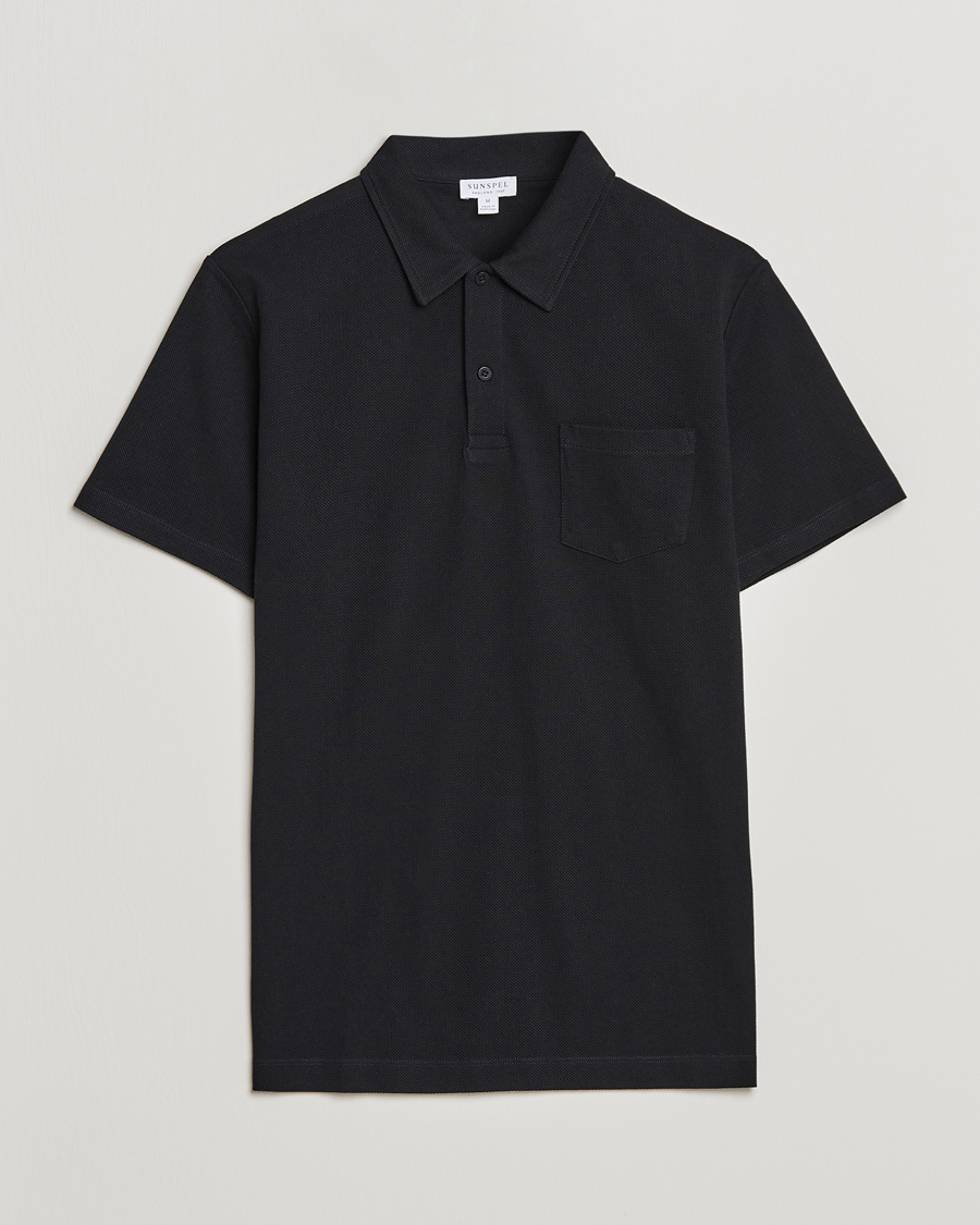 Mies | Pikeet | Sunspel | Riviera Polo Shirt Black