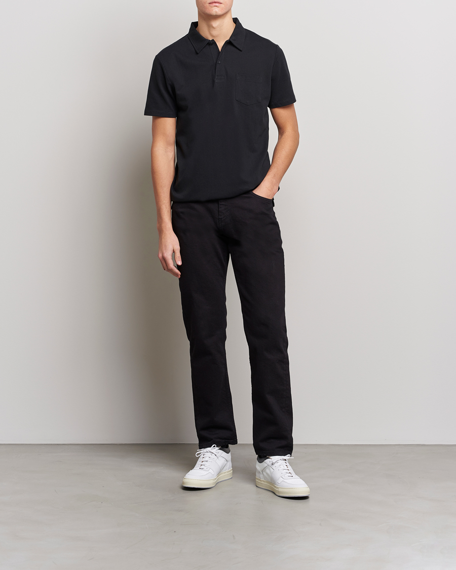 Mies | Pikeet | Sunspel | Riviera Polo Shirt Black