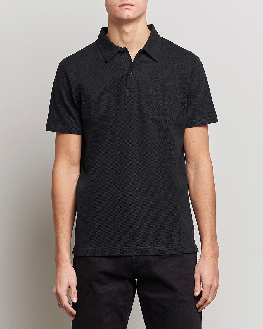 Mies | Ajattomia vaatteita | Sunspel | Riviera Polo Shirt Black