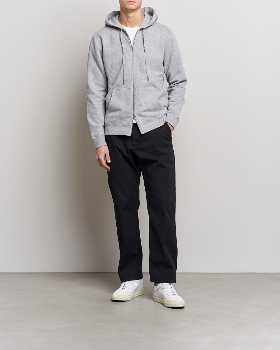 Mies | Puserot | Sunspel | Loopback Full Zip Hoodie Grey Melange