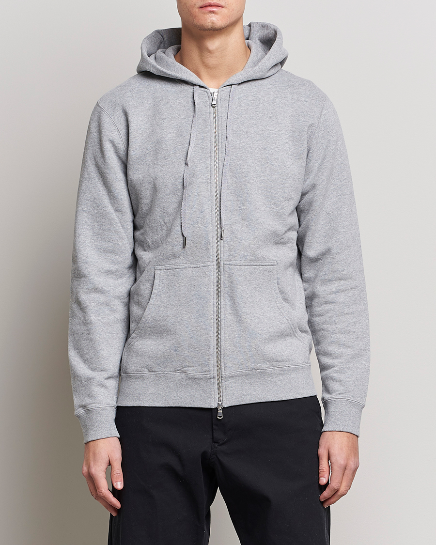 Mies | Puserot | Sunspel | Loopback Full Zip Hoodie Grey Melange