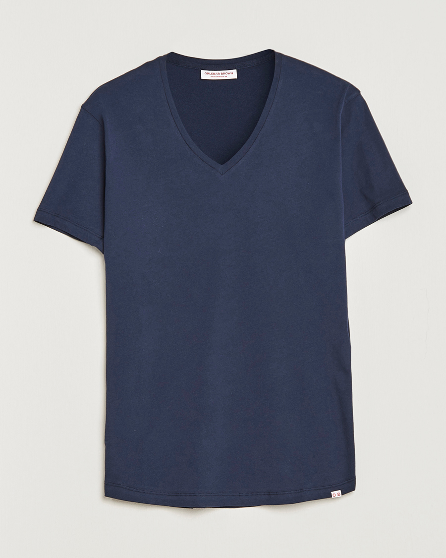 Mies | T-paidat | Orlebar Brown | OB V-Neck Tee Navy