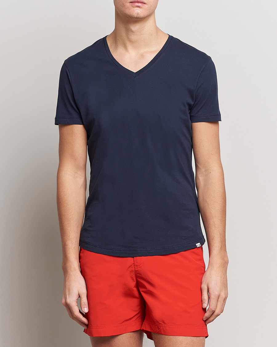 Mies | T-paidat | Orlebar Brown | OB V-Neck Tee Navy