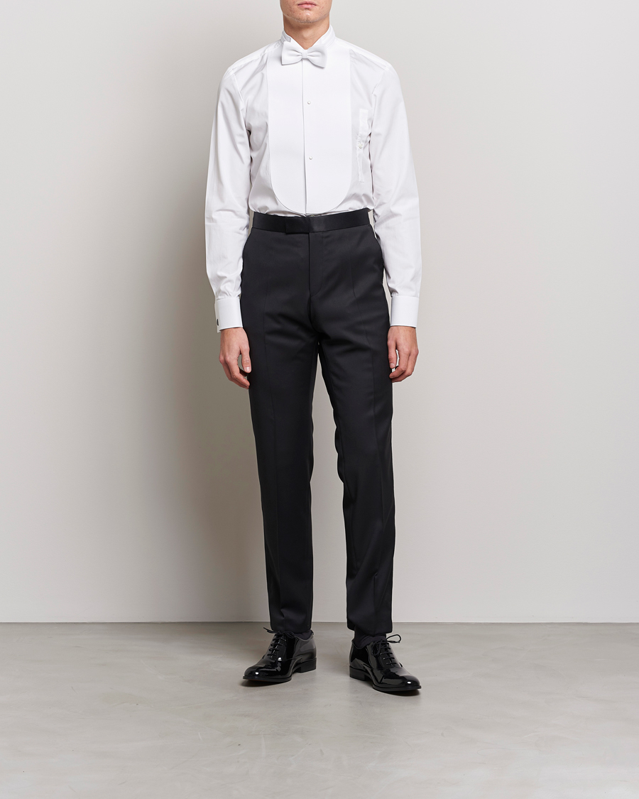 Mies | Kauluspaidat | Stenströms | Slimline Astoria Stand Up Collar Evening Shirt White