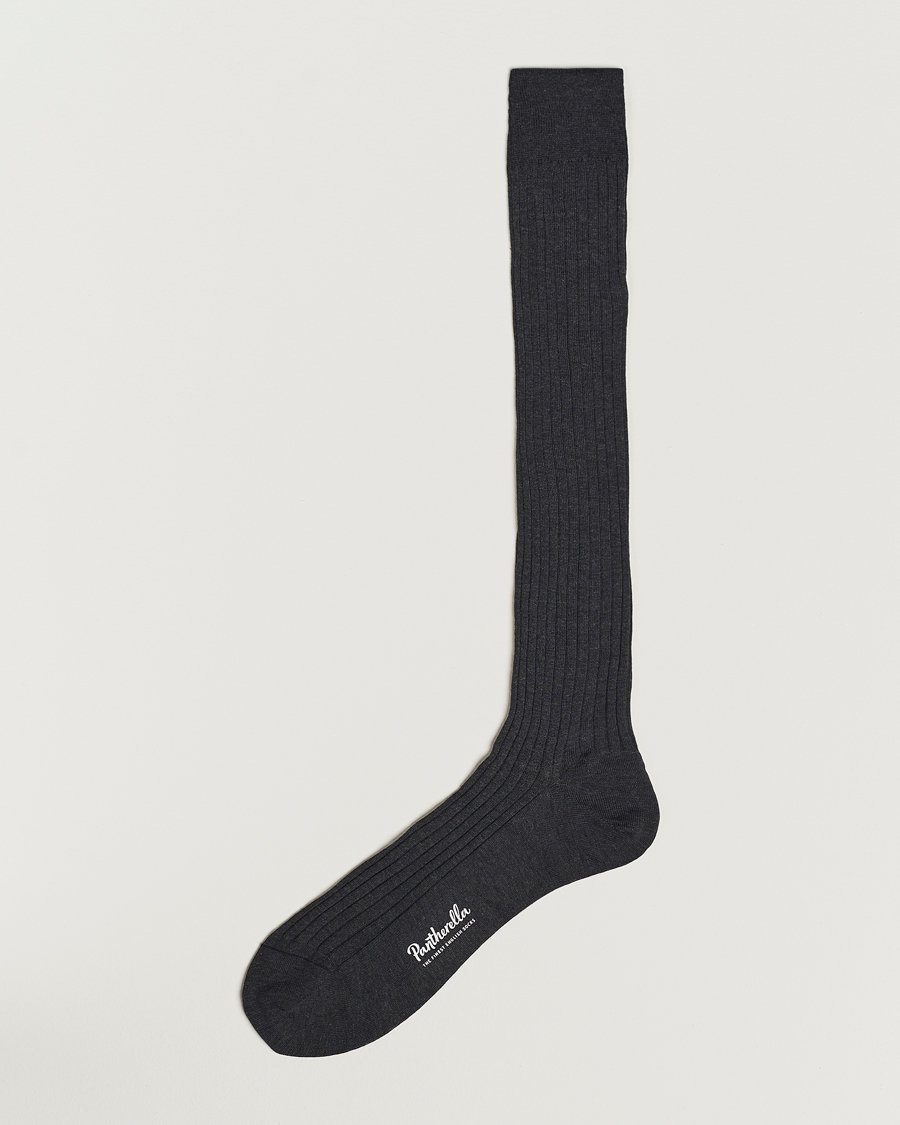 Mies | Alusvaatteet | Pantherella | Vale Cotton Long Socks Dark Grey