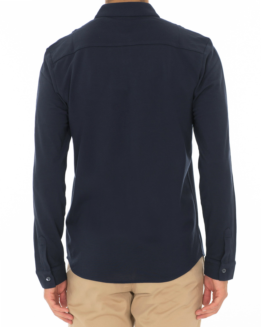 Mies | Kauluspaidat | Sunspel | Long Sleeve Pique Shirt Navy