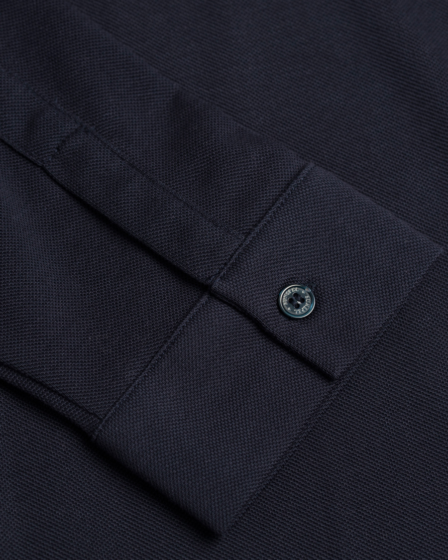 Mies | Kauluspaidat | Sunspel | Long Sleeve Pique Shirt Navy