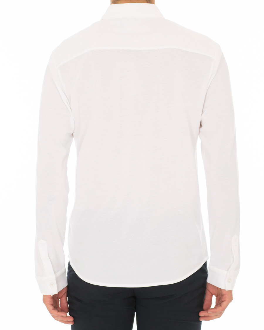 Mies | Kauluspaidat | Sunspel | Long Sleeve Pique Shirt White