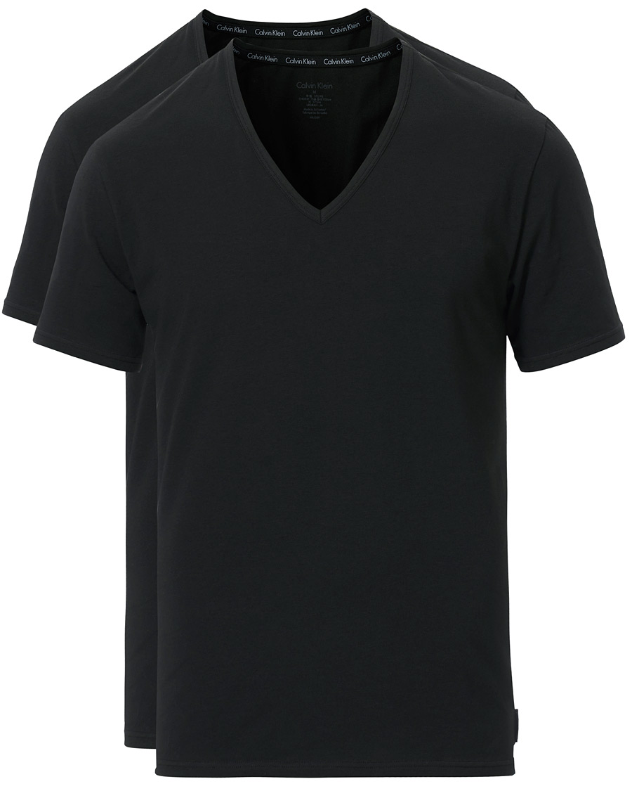 Mies | T-paidat | Calvin Klein | Cotton V-Neck Tee 2-Pack Black