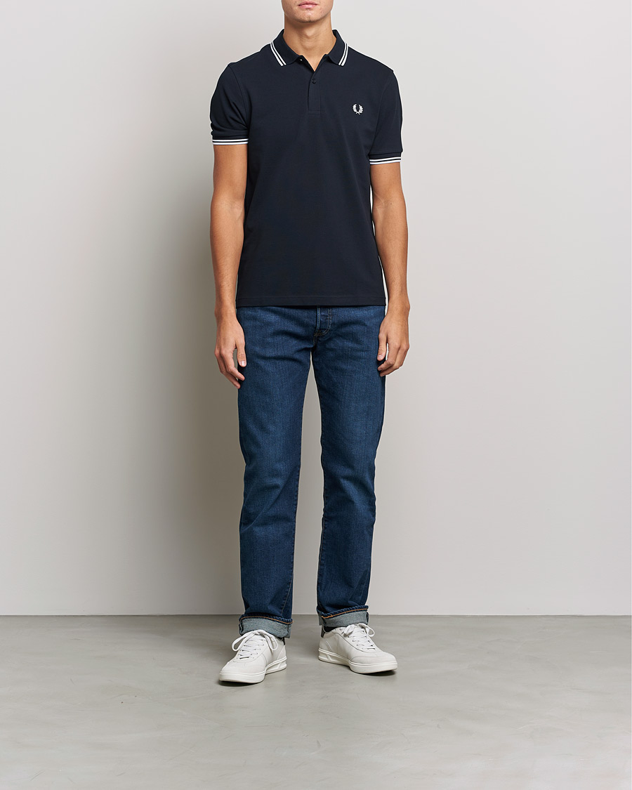 Mies | Pikeet | Fred Perry | Twin Tipped Polo Shirt Navy/White